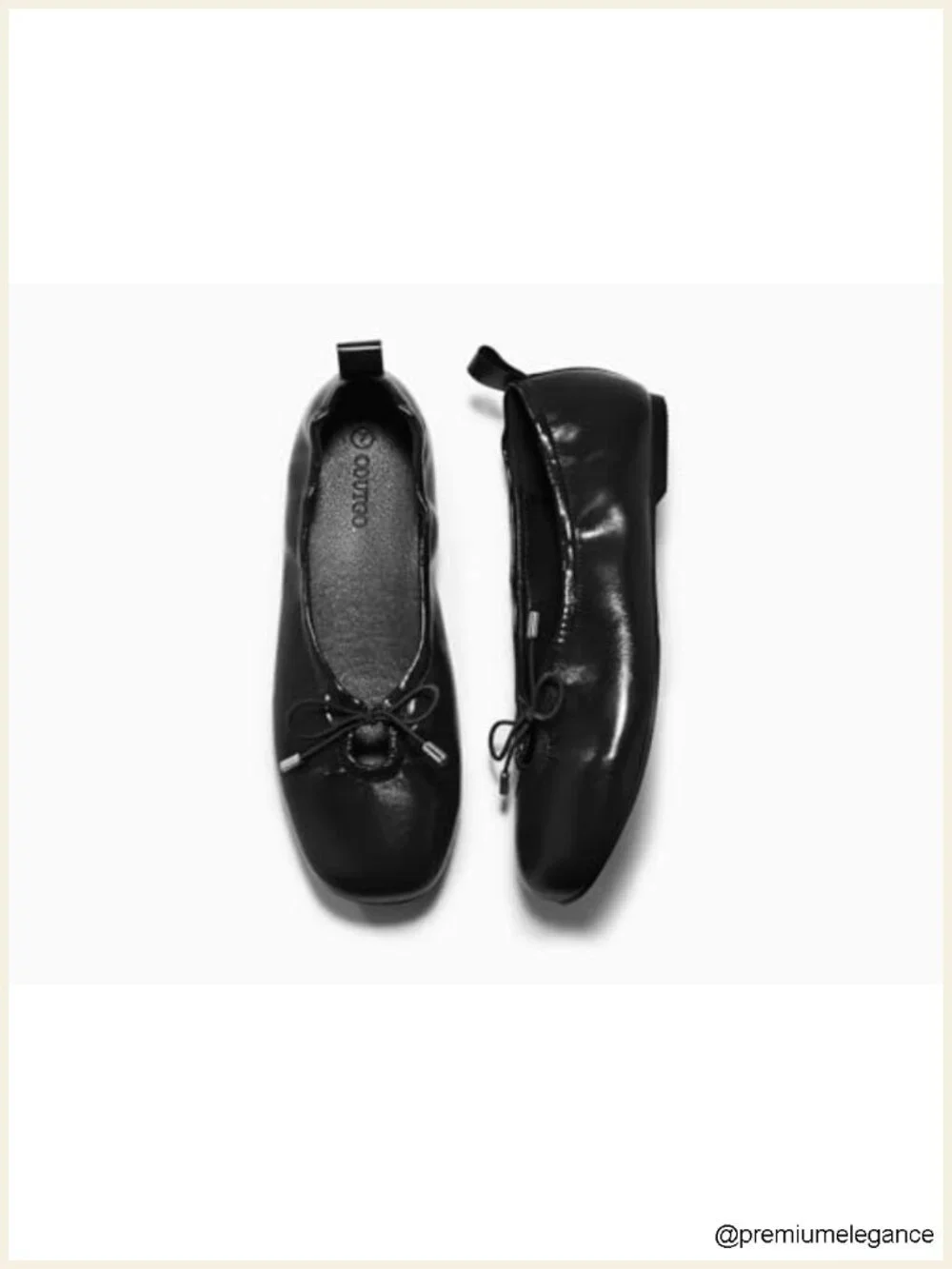 Faux Leather Ballet Flats with Bow Slip On Comfortable Dressy Shoes